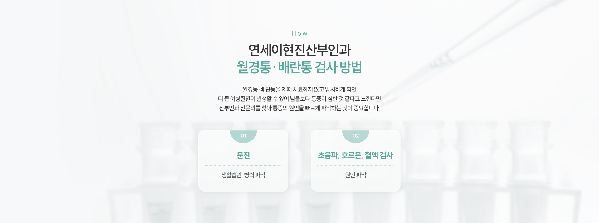 월경통/배란통 검사방법